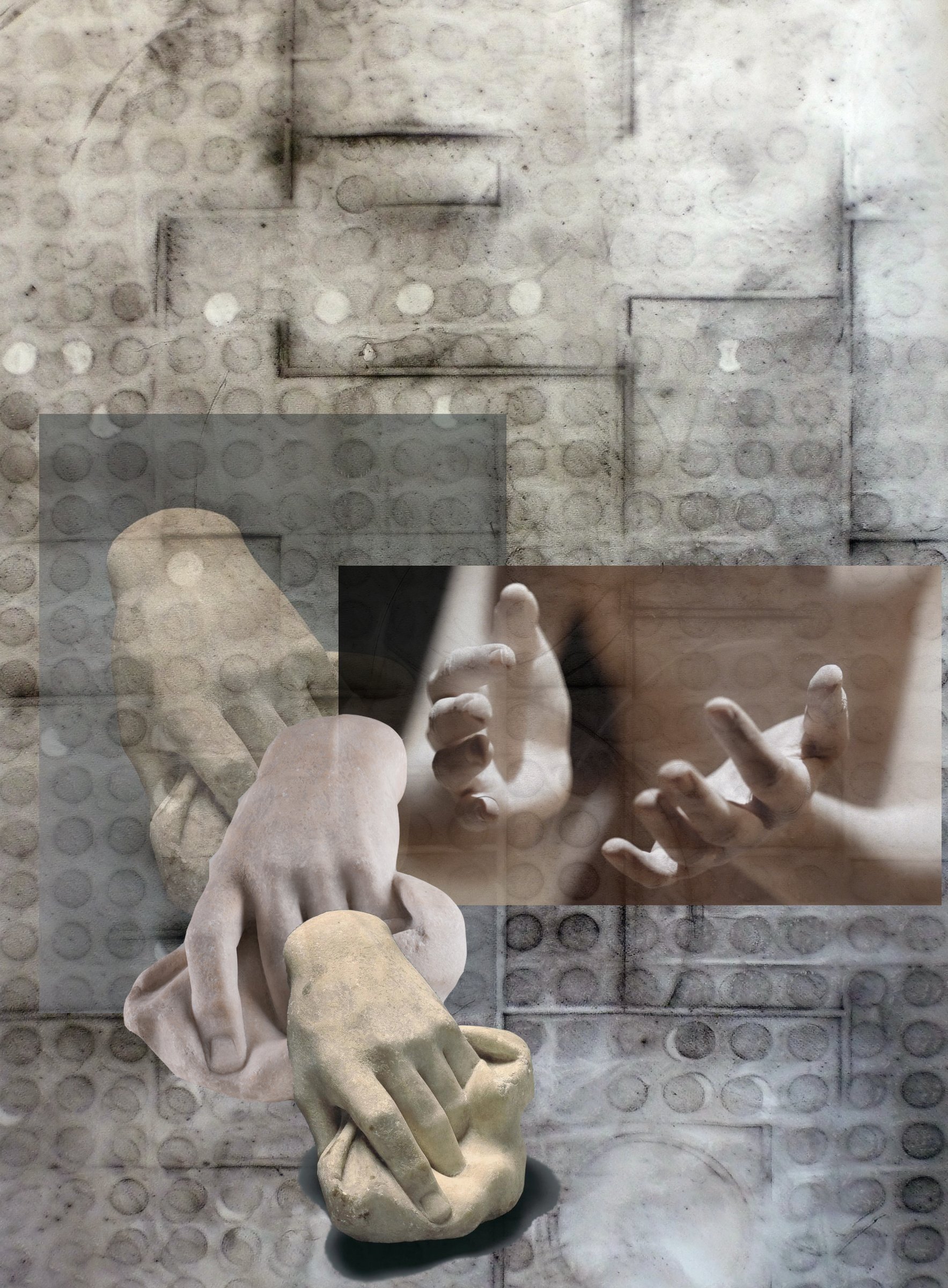 Graphite et impression sur papier, 150 x 100 cm