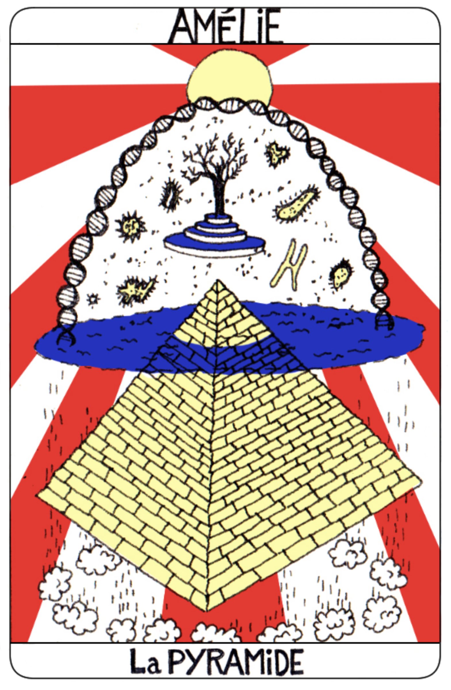 . Le triangle et la pyramide sont la triple unité, ce nombre par excellence qui contient toute chose : le commencement, le début et la fin. Le passé, le présent et l'avenir. C'est la figure des rayons célestes, la base de toute solidité. . Vous avez atteint un équilibre, il est là, il est très proche de votre forme actuelle. Il faut savoir reconnaître des fondations là où elles sont implantées. Évaluez votre situation et repérez ce qui fonctionne, ce qui est stable, solide et ce sur quoi vous pouvez vous appuyez pour laisser venir à vous l'énergie positive que vous attirez désormais. Vous êtes devenue un réceptacle de vérité concernant votre place au monde. Vous êtes sur un palier concret où vous pouvez construire la suite.