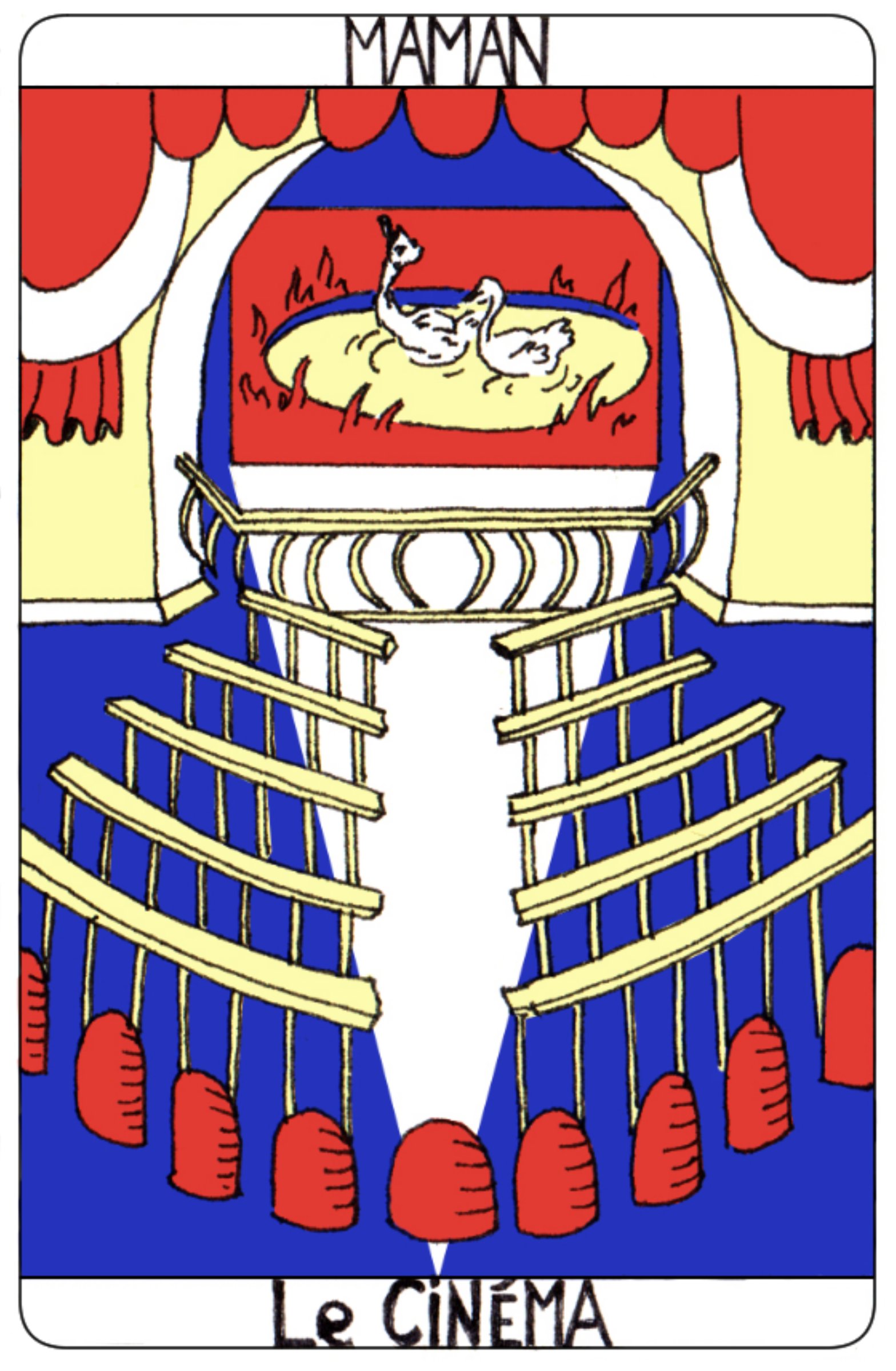 . Vous êtes dans la vieille église où il y avait votre grande tante qui était bonne de curé, là où elle jouait de l'harmonium. Vous êtes assis sur l'estrade au dessus de la nef. Au lieu de l'autel, du maître-autel, il y a comme un écran de cinéma et il s'y joue la Passion du Christ. . Et plus vous vous approchez, plus ça devient non plus un écran, mais la réalité. Le Christ est en train là, de vivre sa Passion devant vous, dans cette église. Et les bancs et les allées se remplissent de monde qui apparait comme des fantômes. Et si vous vous retournez ils vous suivent tous du regard, vous montrent du doigt et s'écrient tous en même temps : « C'est ta faute ! ». . Vous venez d'assister à une courte séance de l'inconscient de ma mère.