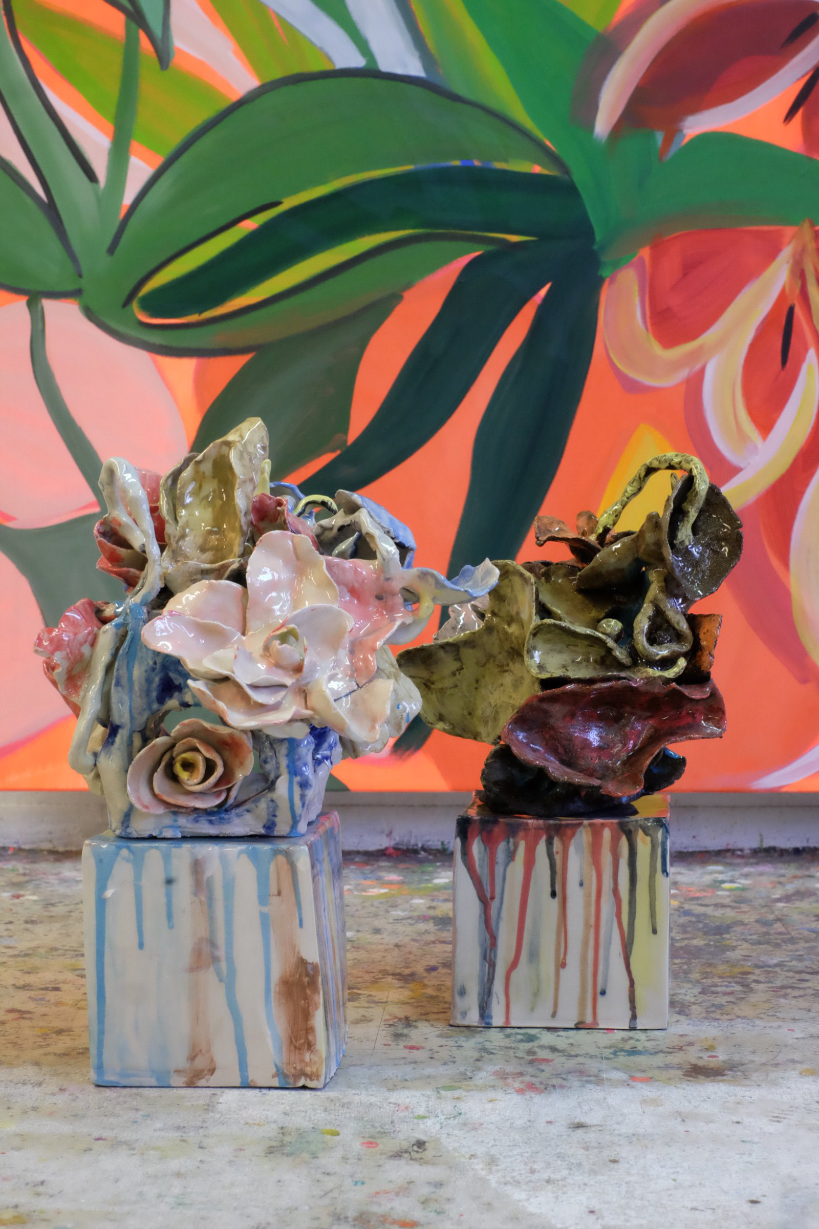 Grand fleur, 2023 et Socle 3, 2023 Noturno, 2023 et Socle 4, 2023