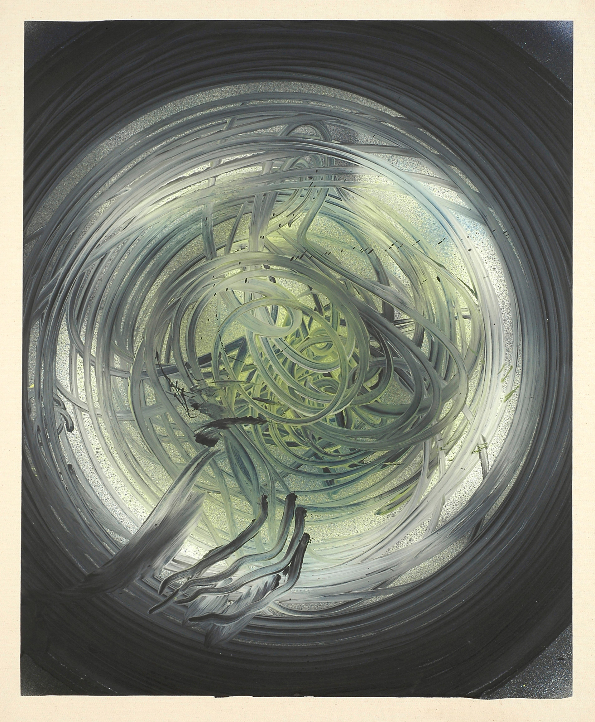 Acrylique et peinture vinylique sur papier, 110 x 90 cm