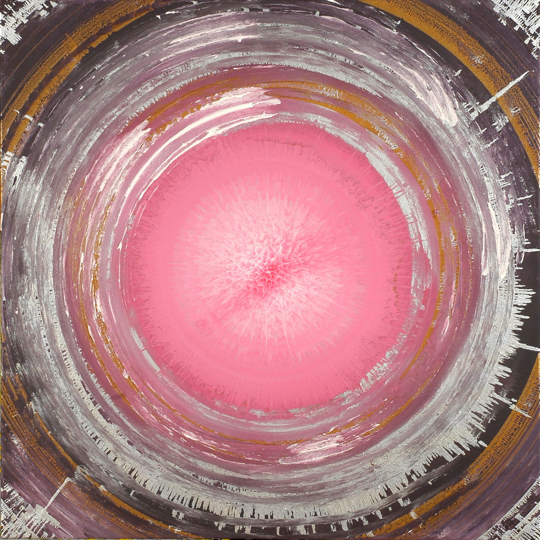 Acrylique et peinture vinylique sur toile, 100 x 100 cm