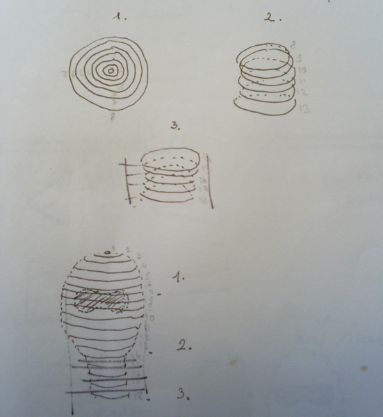 Dessin préparatoire du casque, 2002