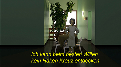 « Même en y mettant du mien, je ne vois pas de croix gammée »