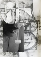 Graphite et impression sur papier, 150 x 100 cm