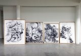 Installation Jardin de brisement, Cité des arts de Bayonne, 2014 Graphite sur papier et impressions