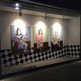  Étude New-yorkaise, 2018 Bâtons d'huile sur toile, 140 x 100 cm Au nord de l'Italie, 2018 Bâtons d'huile sur toile, 140 x 100 cm Vers la Lombardie, 2018 Bâtons d'huile sur toile, 140 x 100 cm
